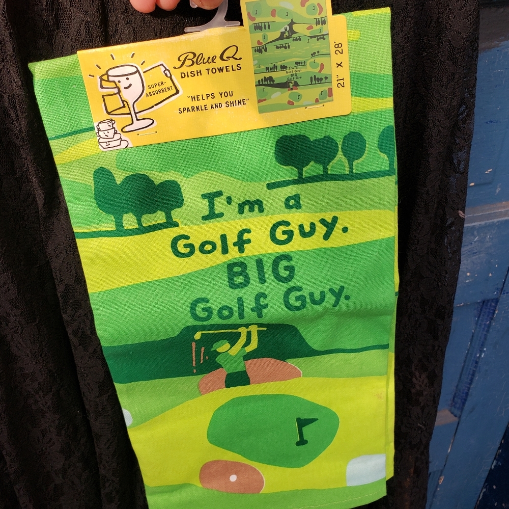 Blue Q - I'm a golf guy BIG golf guy gift tea towel screen print